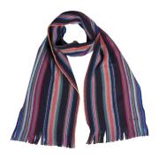 PS By Paul Smith Randig Merinoullsscarf med Fransar Multicolor, Herr