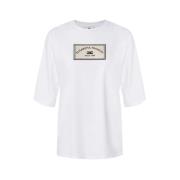 Elisabetta Franchi Logo Patch Oversized T-shirt White, Dam