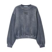 Alexander Wang Grå Sweatshirt Dammode Ss25 Gray, Dam