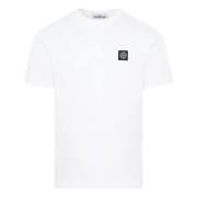 Stone Island Kompas Patch Logo T-shirt White, Herr