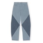 Ganni Högmidjade böjda ben denim jeans Blue, Dam