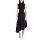 Alaïa Gradient Stickad Asymmetrisk Ärmlös Klänning Black, Dam