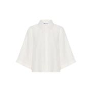 Karen by Simonsen Vit Kortad Skjortblus White, Dam