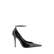 Amina Muaddi Läder Anok Pumps med Stiletto Häl Black, Dam