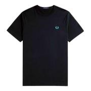 Fred Perry Marin Logotyp Broderad T-shirt Green, Herr