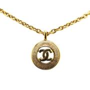 Chanel Vintage Pre-owned Metall halsband Yellow, Dam