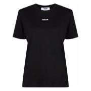 Msgm Avslappnad Bomull T-shirt Black, Dam