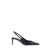 Dolce & Gabbana Läder Slingback Pumps med Stiletto Häl Black, Dam