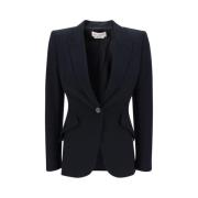 Alexander McQueen Strukturerad Blazerjacka Black, Dam