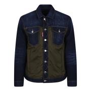 Dsquared2 Puffer Denim Jacka i Navy Green Blue, Herr