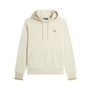 Fred Perry Randig huva tröja Beige, Herr