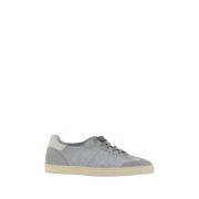 Brunello Cucinelli Mocka Sneakers med Rund Tå Gray, Herr