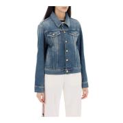 Golden Goose Kort denimjacka med metallknappar Blue, Dam