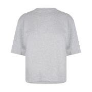 Moncler Randig Logotyp T-shirt Grå Bomull Gray, Dam