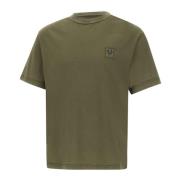 Belstaff Grön Militär T-shirt med Logo Patch Green, Herr