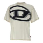 Diesel Bomull T-shirt med logofransar White, Herr