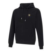 Belstaff Svart Bomullsfleece Sweatshirt med Huva Black, Herr