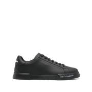 Dolce & Gabbana Svart Snörad Sneaker Gummisula Black, Herr