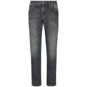 Dolce & Gabbana Stål Blå Skinny Cut Denim Jeans Blue, Herr