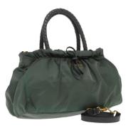 Prada Vintage Pre-owned Nylon handvskor Green, Dam