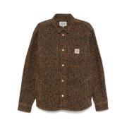 Carhartt Wip Leopardtryck Bomullsskjorta Brown, Herr