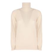 Kangra Beige Ull Cashmere Tröja Med Halsduk Beige, Dam