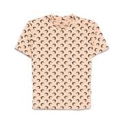 Marine Serre Beige Crew Neck Short Sleeves T-shirt Multicolor, Dam