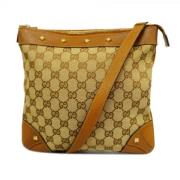 Gucci Vintage Pre-owned Canvas axelremsvskor Brown, Dam