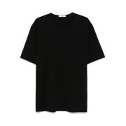 Lemaire Svart Rund Hals Kortärmad T-shirt Black, Herr