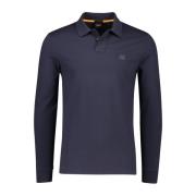 Hugo Boss Långärmad mörkblå polotröja Blue, Herr