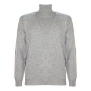 Amaránto Grå Ull Cashmere Tröja Ribbad Gray, Herr