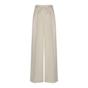 Zimmermann Vit Linne Wide Leg Byxa White, Dam