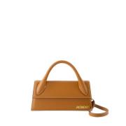 Jacquemus Brun Läder Mini Handväska Klaffstängning Brown, Dam