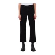 7 For All Mankind Croppade Jeans Black, Dam