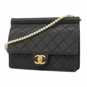 Chanel Vintage Pre-owned Laeder axelremsvskor Black, Dam