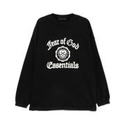 Fear Of God Svart Crew Neck Tröja Långa ärmar Black, Herr