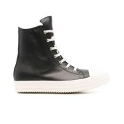 Rick Owens Svart Snörsko med Sidoficka Black, Herr