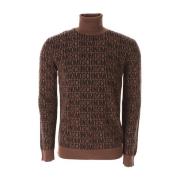 Moschino Brun Logo Turtle Neck Sweater Brown, Herr