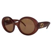 Gucci Vintage Pre-owned Plast solglasgon Brown, Dam