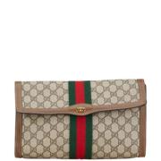 Gucci Vintage Pre-owned Laeder kuvertvskor Beige, Dam