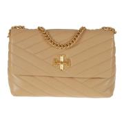 Tory Burch Chevron Konvertibel Axelväska Beige, Dam