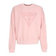 Guess Vintage Crewneck Sweatshirt Blush Cotton Multi Pink, Herr