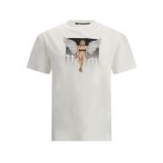 Palm Angels Kristall Pin Up T-shirt White, Herr