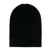 Allude Plattstickad Beanie Hat Black, Dam