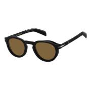 Eyewear by David Beckham Svarta Acetat Solglasögon UV-skydd Black, Her...