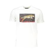 Cavalli Class Vit Bomull Tryckt T-shirt White, Herr