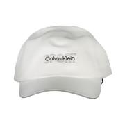 Calvin Klein Vit Bomullskeps med Skärm och Logotyp White, Herr