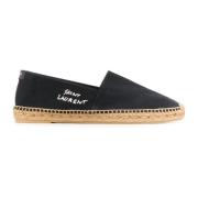 Saint Laurent Svarta Canvas Logo Espadriller Black, Herr