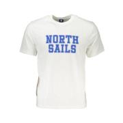 North Sails Tryck Logo Kortärmad Bomull T-shirt White, Herr