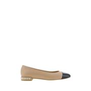 Stuart Weitzman Pärla platta ballerinor tvåfärgat design Beige, Dam